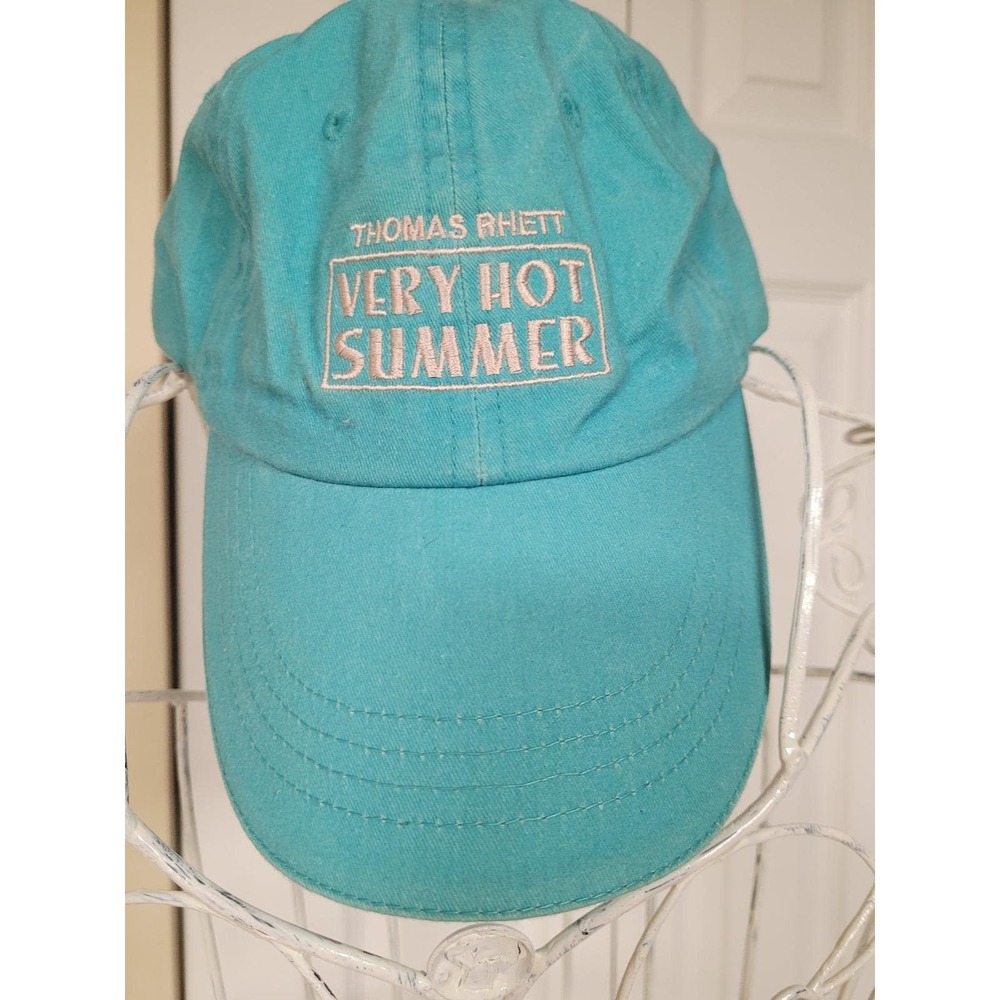 Thomas Rhett Very Hot Summer 2019 Tour Hat Teal Blue Anvil Cotton Strapback Cap